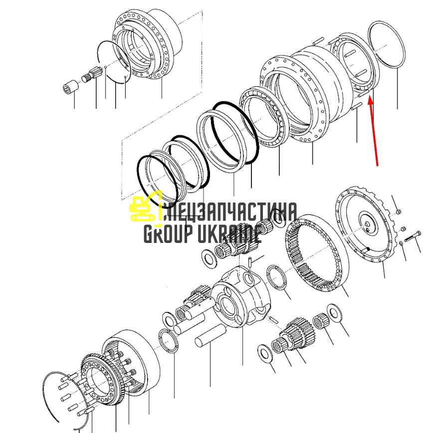 610B1033-0000 Підшипник редуктора ходу Doosan DX225LL