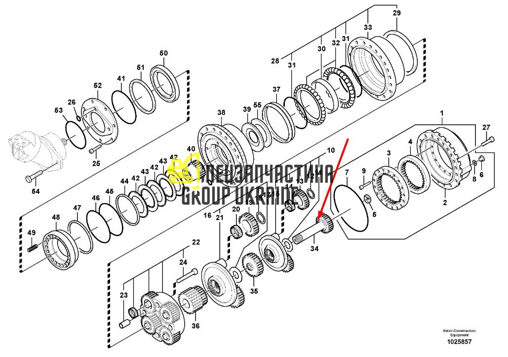 11706895 Шестірня сонячна редуктора ходу Volvo EC450/EC460