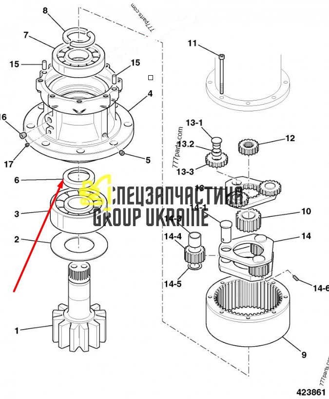 20/951211 Сальник редуктора повороту JCB JS115-JS145