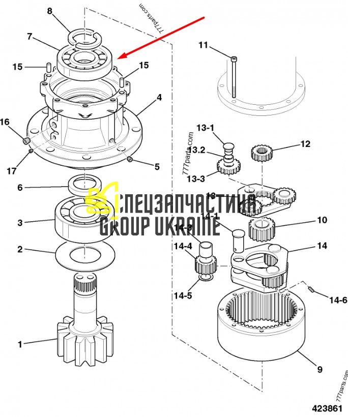 20/951212 Підшипник редуктора повороту JCB JS115-JS145