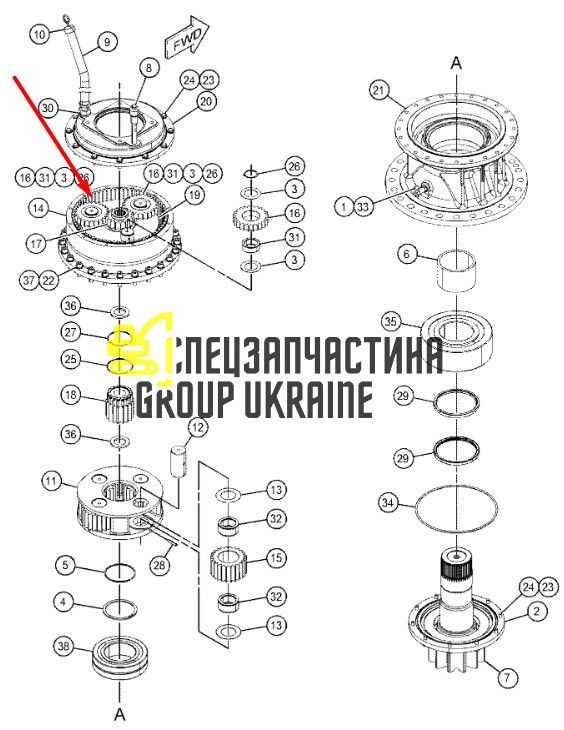 2966269 Роликовий підшипник Caterpillar 320