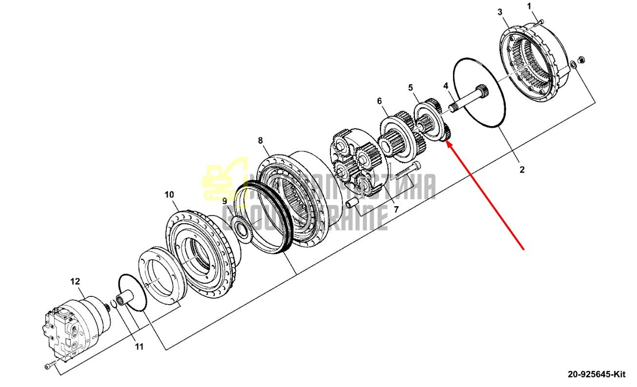 336/C7662 Перша планетарна передача для JCB JS330