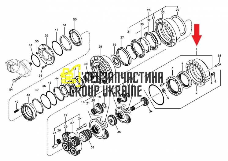 SA8230-09980 Кришка редуктора ходу для Volvo EC460B