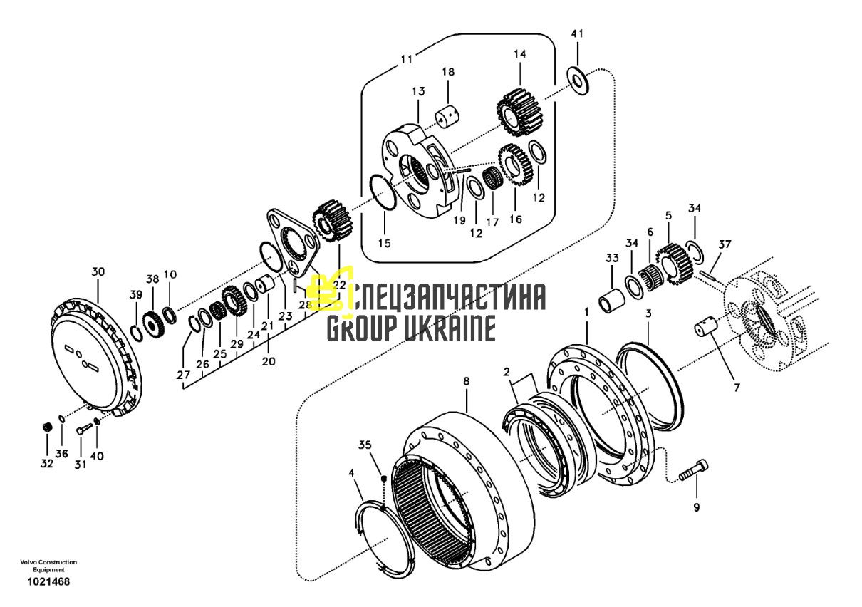 SA9325-06012 Штифт у палець сателіту бортового редуктора на екскаватор Volvo EC210/EC380