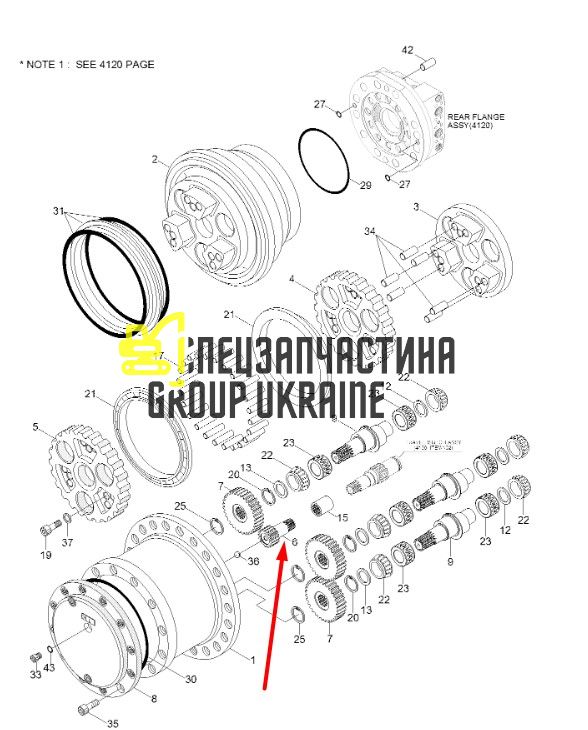 XKAH-00491 Сонячна шестерня редуктора ходу Hyundai R210LC/R250LC