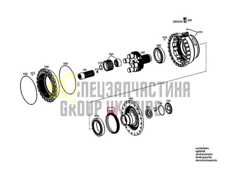 Придбати ZF 0501.329.658, ZGAQ-02769, 333/H8368, 332/F6243, 367-0570, K9000279 Сальник маточини 270x250x30