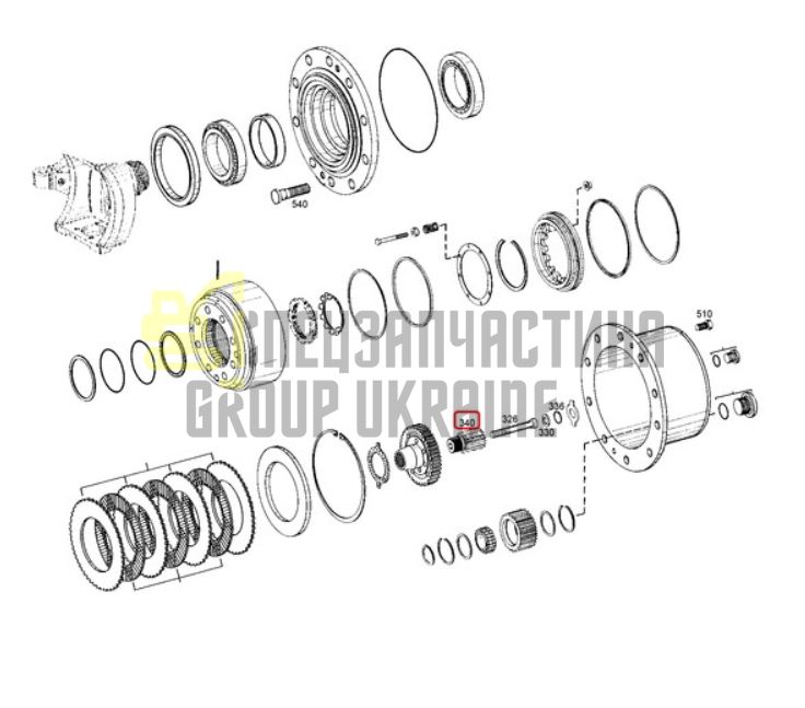 ZF 4472.375.005 Вал сонячної шестерні для мостів AP-B 765