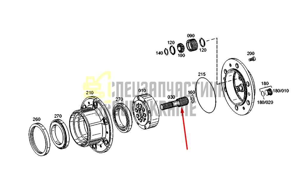 4472304165 (4472304211) Вал сонячної шестерні ZF