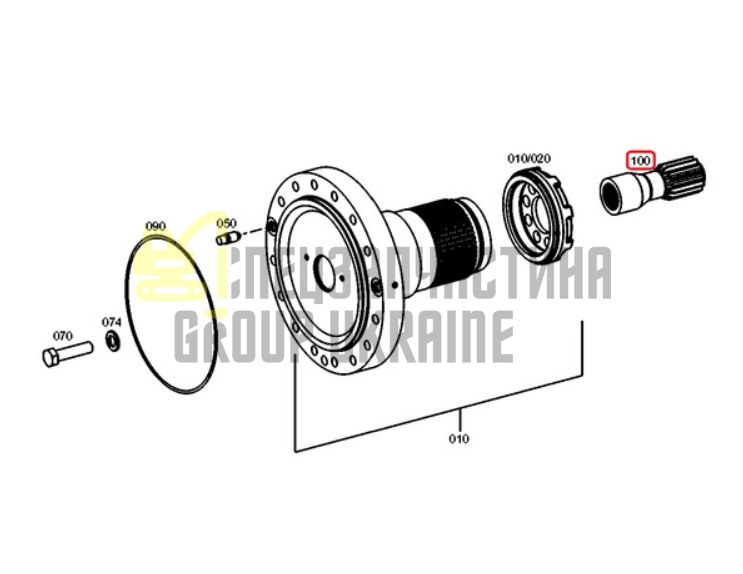 Придбати ZF 4475.319.256 Вал сонячної шестерні для мостів MT-E 3060