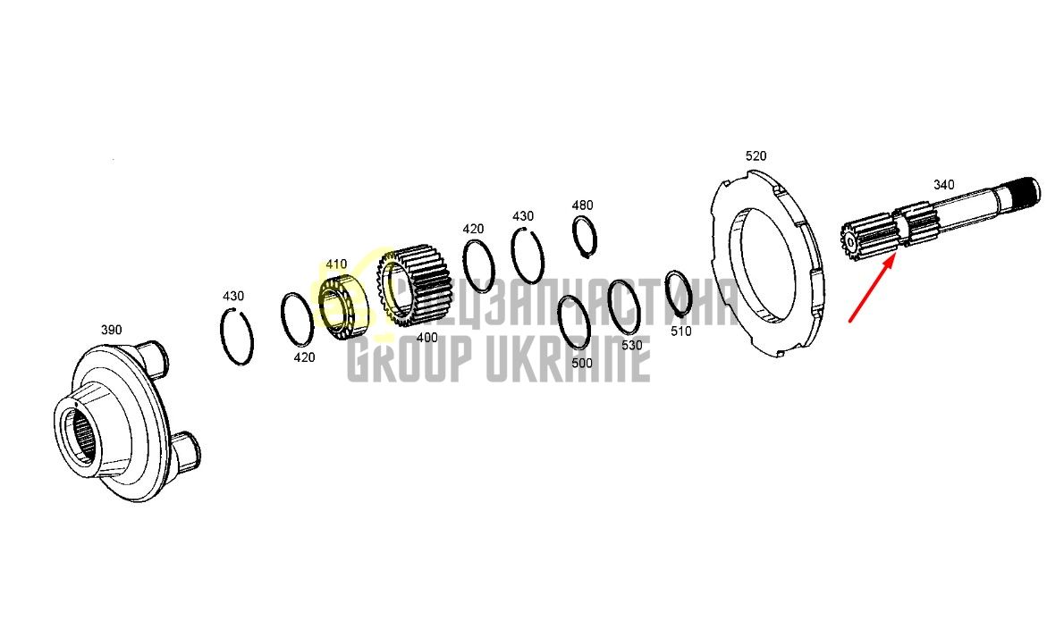 4475309085 (T154952) Вал сонячної шестерні ZF