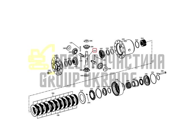 Придбати ZF 4481.316.038, 364-4400, ZGAQ-03888, 84353925 Вісь D=32 L=199 хрестовини диференціала на міст MTL